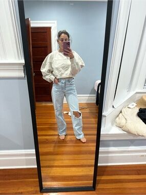 Still Here official Childhood Jeans in Light Blue with Knee Rip